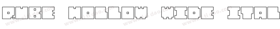 QUBE HOLLOW WIDE ITALIC字体转换